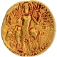 Gold Dinar Coin of Vasishka of Kushan Dynasty of Oesho type.