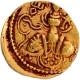 Gold Dinar Coin of Samudragupta of Gupta Dynasty of King and Queen type.