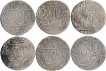 Lot of Six Silver One Rupee Coins of Najibadbad Mint of Rohilkhand Kingdom.