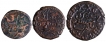 Copper Set of Three Coins of Krishnaraja Wadiyar III of Mysore.