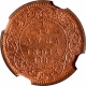 Copper One Twelfth Anna Coin of Victoria Empress of Bombay Mint of 1883.