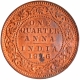 Bronze One Quarter Anna Coin of King George V of 1916.