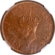 Bronze One Quarter Anna Coin of King George VI of Bombay Mint of 1940.