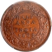 Copper Half Anna Coin of Victoria Queen of Bombay Mint of 1862.