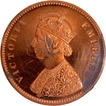 Proof Copper Half Anna Coin of Victoria Empress of Bombay Mint of 1890.