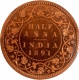 Proof Copper Half Anna Coin of Victoria Empress of Bombay Mint of 1891.