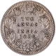 Silver Two Annas Coin of Victoria Empress of Calcutta Mint of 1880.