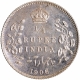 Silver Quarter Rupee Coin of King Edward VII of Calcutta Mint of 1906.