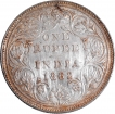 Silver One Rupee Coin of Victoria Queen of Bombay Mint of 1862.