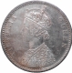 Silver One Rupee Coin of Victoria Queen of Bombay Mint of 1862.