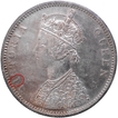 Silver One Rupee Coin of Victoria Queen of Bombay Mint of 1862.