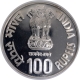 Proof Silver One Hundred Rupees Coin of 2600th Anniversary of Birth of Bhagwan Mahavir Janma Kalyanak of Bombay Mint of 2001.