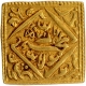 Gold Square Token of Akbar of Lahore Mint.