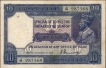 Ten Rupees Banknote of King George V Signed by H Denning of 1925.