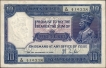 Ten Rupees Banknote of King George V Signed by J B Taylor of 1926.