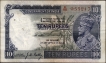 Ten Rupees Banknote of King George V Signed by J W Kelly of 1935.