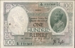 One Hundred Rupees Banknote of King George V Signed by J B Taylor of 1928 of Madras Circle.