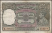 One Hundred Rupees Banknote of King George VI Signed by J B Taylor of 1938 of Bombay Circle.