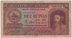 Dez  Rupias Banknote of Banco Nacional Ultramarino of Indo Portuguese of 1945.