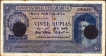 Cancelled Vinte Rupias Banknote of Banco Nacional Ultramarino of Indo Portuguese of 1945.