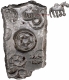  bull, flower, tree and other ancillary symbol Punch Marked Silver Five Shana Coin of Shakya Janapada. 