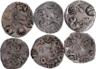  A Lot of Very Rare 6 Punch Marked Silver Karshapana Coins of Kosala Janapada. 