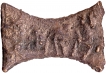  Unpublished Damru shaped Cast Copper Coin of Kaushambi Region with Swastika and Nandipada Symbols. 