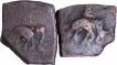  A lot of 2 Copper Karshapana Coins of Taxila Region of Post Mauryas with lion, Swastika, Elephant Symbols. 