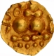  Exceedingly Rare and Unlisted Gold Quarter Fanam Coin of Nolambas of Central Karnataka  Kannada letter Bam and Ankush. 