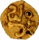  Exceedingly Rare and Unlisted Gold Quarter Fanam Coin of Nolambas of Central Karnataka  Kannada letter Bam and Ankush. 