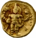  A Rare Gold Varaha Coin of Venkatapathiraya II of Aravidu Dynasty of Vijayanagara Empire  God Venkateshwara standing under an ornamental Arch. 