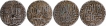 Lot of Very Good Condition Four Silver Rupee Coins of Akbar of Ahmadabad Style.