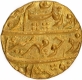 Very Rare Gold Mohur Coin of Aurangzeb Alamgir of Surat Mint in UNC condition.