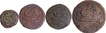  A Set of Four Copper Paisa Coins of Patan Seringapatan Mint of Tipu Sultan of Mysore Kingdom 