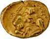 Rare Gold Varaha Coin of Krishnadevaraya of Vijayanagara kingdom, Nagari legend Shripra tapa krishna rayain three lines.