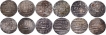 Lot of Twelve Silver Rupee Coins of Muhammadabad Banaras Mint of Awadh State in Very fine to Extremely Fine Condition.