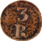  Rare Copper Three Reis Coin of Goa of Indo Portuguese in very Good Condition. 