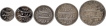  Set of Five Denomanation Silver Coins of Arkat Mint of Madras presidency Struck at Madras In the name of Alamgir II.  