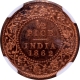 Only Known in PF 67 in NGC Census other then this Proof Copper Half Pice Coin of Victoria Queen of Calcutta Mint of 1862.    