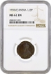  Only Recorded MS 62 Graded NGC Bronze Rare Half Pice Coin of King George V of Calcutta Mint of 1933. 