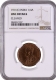 NGC Graded UNC Bronze One Quarter Anna Coin of King George V of Calcutta Mint of 1911 with graded toning.