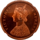 Extremely Rare PF 63 RB NGC Graded Supreb Proof Copper Half Anna Coin of Victoria Empress of Bombay Mint of 1877, incorrect min mentioned by NGC.