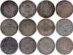  A lot of 12 mixed year Silver Two Annas Coins of Victoria, Edward, KGV & KGVI in Excellent Conditions. 