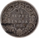  Rare Silver Quarter Rupee Coin of Victoria Empress of Bombay Mint of 1883. 