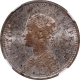  MS 61 NGC Graded ghost impression Silver Quarter Rupee Coin of Victoria Empress of Calcutta Mint of 1900. 