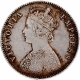 Extremely Rare 1883 Silver Half Rupee Coin of Victoria Empress of Calcutta Mint with attractive features.