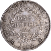  Continuous Legend Double Struck R Silver One Rupee Coin of Victoria Queen of Calcutta Mint of 1840. 