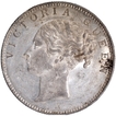 Continuous Legend Silver One Rupee Coin of Victoria Queen of Calcutta Mint of 1840, M of COMPANY.