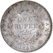 Continuous Legend Silver One Rupee Coin of Victoria Queen of Calcutta Mint of 1840, M of COMPANY.