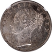  Unlisted NGC Slabbed AU Continuous Legend Silver One Rupee Coin of Victoria Queen of Calcutta Mint of 1840. 